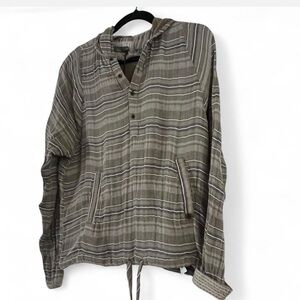 Prana Women's Grey and khaki green Striped Hoodie